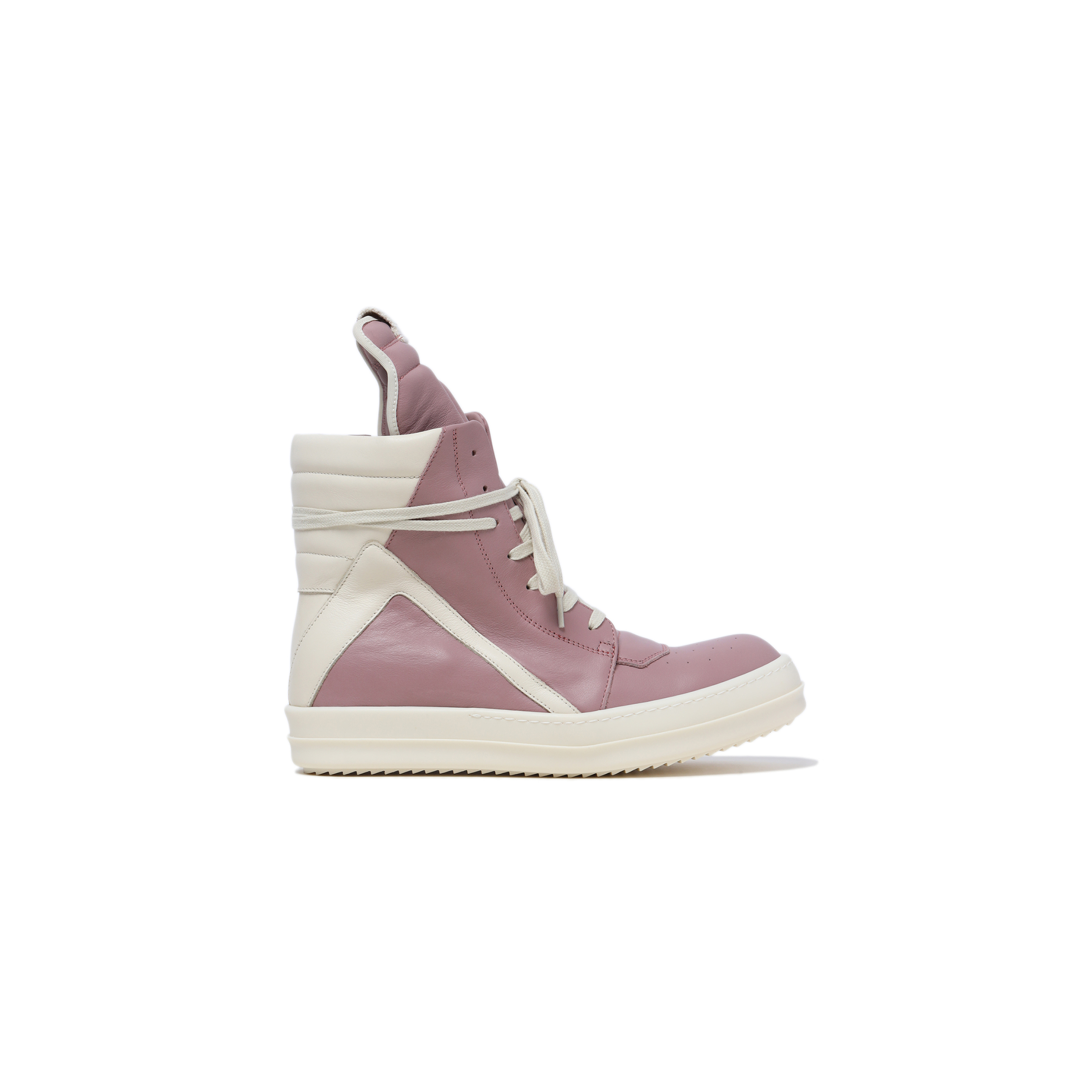 RICK OWENS GEOBASKET HIGH-TOP LEATHER SNEAKERS ‎‎289460